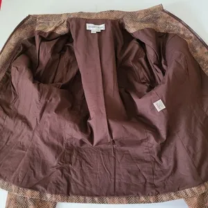 Andre Oliver Women’s Brown Black Faux SnakeSkin Leather Collared Jacket 4 thumbnail 8