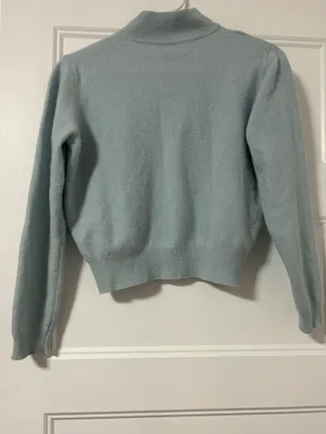 Light Blue mock neck cropped sweater thumbnail 2