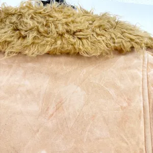 First Line Womens Y2K Tan Faux Suede Embroidered Penny Lane Faux Fur Jacket M‎ thumbnail 8