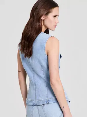 And Now This Denim Sleeveless Flyaway Vest Top Size Small thumbnail 4