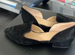 Franco Sarto black velvet cutout ballet flats thumbnail 3