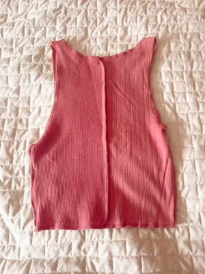 American Eagle Pink Mixed Stitch High Neck Tank Top Size XS thumbnail 2