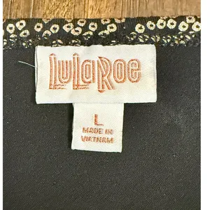 LuLaRoe Debbie Elegant Dress L Black Copper Metallic Cocktail Sheath NWT thumbnail 7