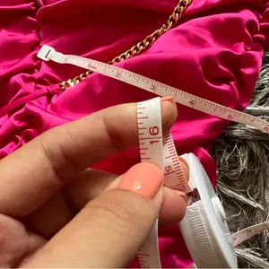 Oh Polly satin hot pink bodycon dress mini chains sleeveless size 4 thumbnail 4