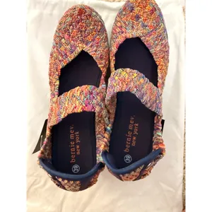 Boho Multicolor Woven Mary Jane Platform Wedge Shoes EU 39 Colorful Eclectic thumbnail 11