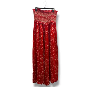 Free People Color Colour‎ My World Jumpsuit Red Floral Beige READ PLEASE Pants thumbnail 4