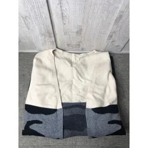 Womens Colorblock Abstract Print Open Front Cardigan Grey Cream Black Large thumbnail 3