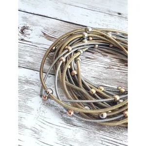 Vintage Bracelets - Set of Multi Tone Spring Stretch Bracelets thumbnail 4