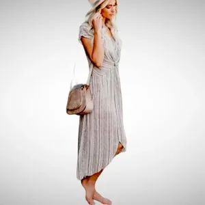 COPY - Vici Striped Twist Front Midi Dress Size Medium thumbnail 2