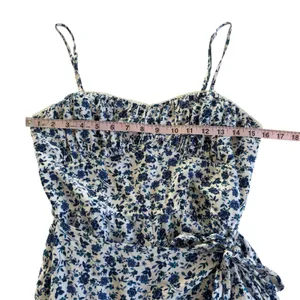 Altar’d State Blue and White Floral Print Faux Wrap Romper Women’s Medium thumbnail 3