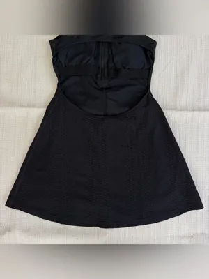 GIGI C Marcella Black Snakeskin Embossed Active Dress Built-In Shorts Size XS thumbnail 9