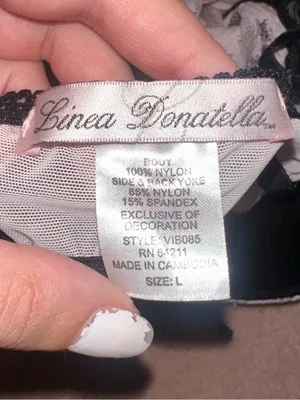 Linea Donatella Y2K Babydoll Lingerie Top Pink Sheer Flowy Black Bows Baby Pink thumbnail 3