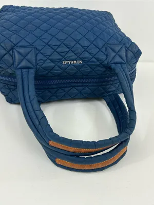 MZ Wallace Quilted Deep Blue Travel Tote with Padded Handles thumbnail 5