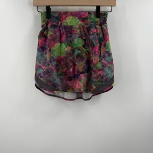 Lululemon Skirt Skort SZ 2 Hotty Hot Vivid Floral Run Athletic Lined High Rise thumbnail 15