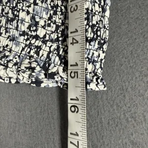 Abercrombie & Fitch Blouse Womens Small Blue Floral Smocked Long Sleeve Crop Top thumbnail 8