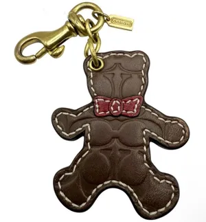 RARE Coach Bear Bag Charm crafted from Signature Coated Canvas/Refined leather thumbnail 1