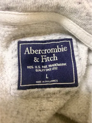Abercrombie & Fitch Sherpa Lined Full Zip Hoodie Gray Embroidered Logo Women’s L thumbnail 3