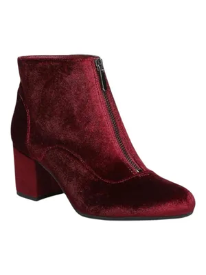 Circus by Sam Edelman new ❁ Vanessa Zipper Velvet Ankle Boot Booties ❁ Burgundy ❁ 6 thumbnail 2