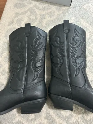 Black Leather Western Cowboy Boots thumbnail 4