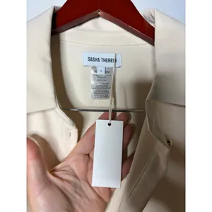 New Sasha Therese Florence crop shirt in cream sz S thumbnail 2