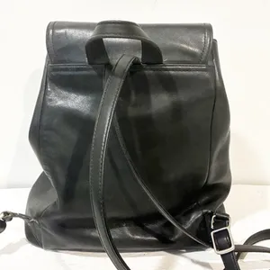Vintage Coach Legacy Leatherware‎ Black Leather Backpack Purse thumbnail 6