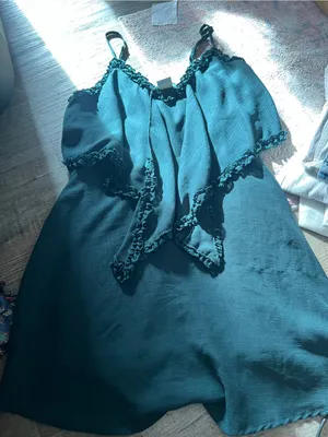 Selfie Leslie forest green Tie-Front ruffle Mini Dress thumbnail 12