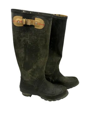 Green Rubber Boots Made in GT Britain 4UK 6US 37EU Plaid Print inside thumbnail 2