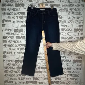 Levis | women dark wash 505 straight denim jeans thumbnail 9
