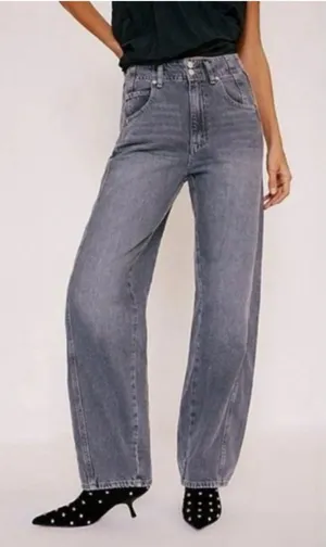 NWOT Free People We the Free Aster Straight Leg Jeans - slate grey - 27 thumbnail 1