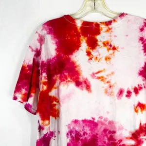 Hanes Size XL Top Something Bright Tie Dye Handmade Pink White Tee V Neck 203‎ thumbnail 6
