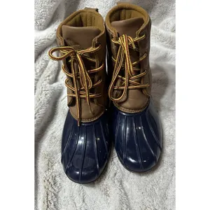 Field & Stream Duck Boots Navy Womens Size 6 Insulated Leather Upper Waterproof thumbnail 4