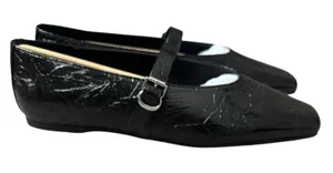 NWB Katy Perry The Evie Mary Jane Ballet Flat Womens Size 8 M Crinkle Black thumbnail 1