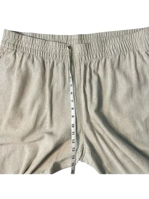 Old Navy High Rise Linen Blend Wide Leg Casual Comfort Waistband Pant Tan Sz XL thumbnail 5