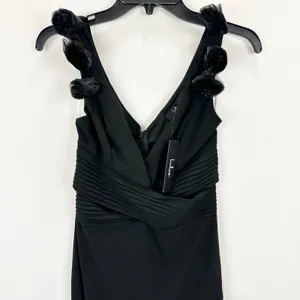 Lulus Impressive Impact Black 3D Floral Pleated Sleeveless Maxi Dress XS NWT thumbnail 6
