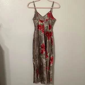 Cheetah Maxi‎ Dress Small Y2K 2000s Feminine Bratzcore Romantic Glam Summer thumbnail 2