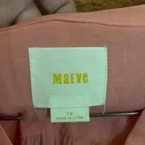Maeve Anthropologie Orange/Pink Laiken Henley Popover Top Lightweight Size 10 thumbnail 4