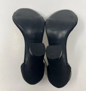Heels Charm Faux Suede Black Heel Sandals Size 6.5 thumbnail 10