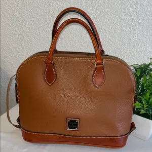 Dooney & Bourke Brown Leather Satchel used good condition thumbnail 1