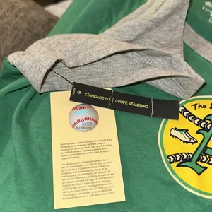 Nike New Oakland Athletics Cooperstown Collection Logo‎ Tri-Blend Mid V-Neck T-shirt thumbnail 3