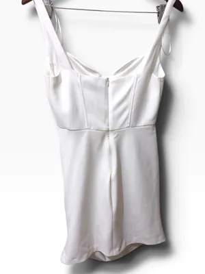 Zara | NWOT White Corset-Style Mini Dress (Size M) thumbnail 4