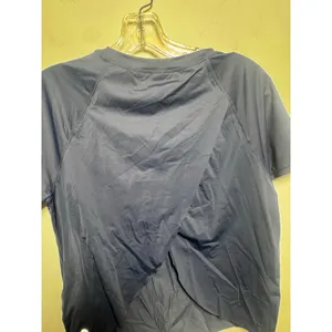 Halara Women's Short Sleeve Breezeful Draped Activewear T-Shirt Navy Blue Size M thumbnail 4