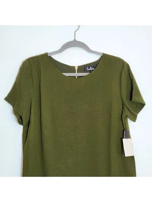Lulus Olive Green Mini Short Sleeve Shift Dress Size Medium NWT thumbnail 2