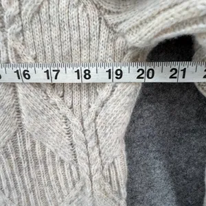 Talbots Sweater Womens XL‎ 0X Cream Diamond 3D Knit Pullover Cottage Fisherman thumbnail 6