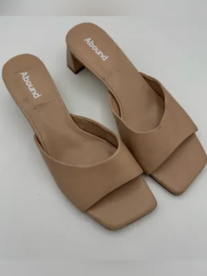 Abound‎ Erica Tan Cream Block Heel Square Toe Slide Sandals size 8.5 90’s vibe thumbnail 2
