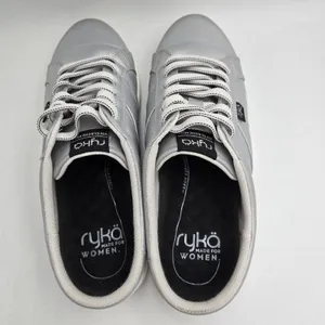 Ryka Viv Classic Mules Slip On Sneakers Women 9M Silver Leather Arch Support thumbnail 2