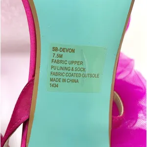 Betsey Johnson Devon Pink Tulle Ruffle Heels Sandals 7.5 Wedding Party‎ Barbie thumbnail 11