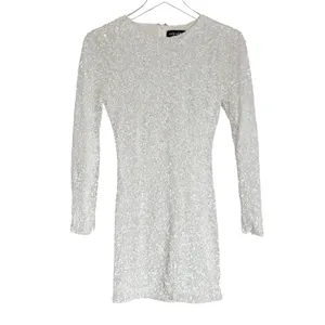 Retrofête Nikki Sequin Dress in White‎ Size XS Bridal Long Sleeve Mini thumbnail 6