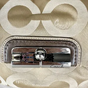 Coach Kristen Signature Op Art Hobo Purse Sateen Zip Top thumbnail 8