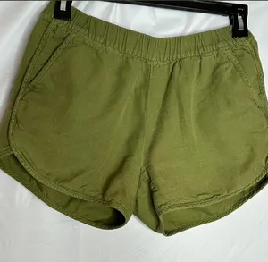 Madewell Pull On Shorts Olive Green High Rise 3" Pockets Casual Travel Size XXS thumbnail 1
