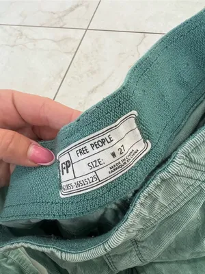 Free People Green Corduroy Flare Pull On Pants Size 27 thumbnail 3